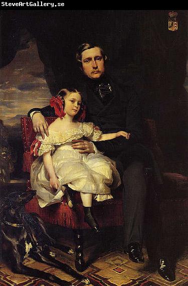 Franz Xaver Winterhalter Portrait of the Prince de Wagram and his daughter Malcy Louise Caroline Frederique